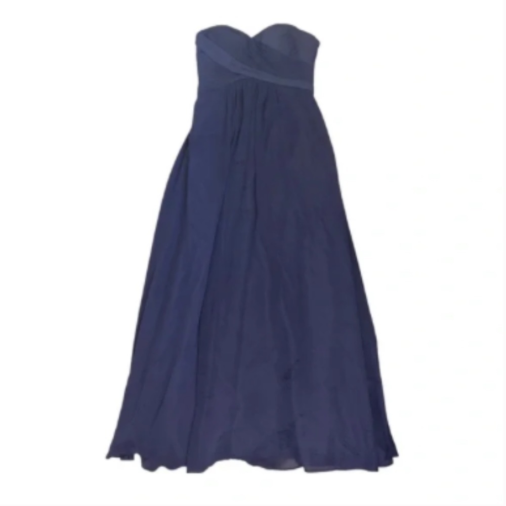 Women's Azazie Navy Blue Strapless Maxi Formal Dress